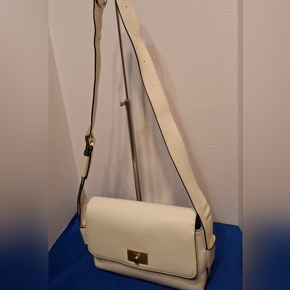 Moncrief Faye White Leather Shoulder Crossbody Belt Bag - Picture 2 of 12